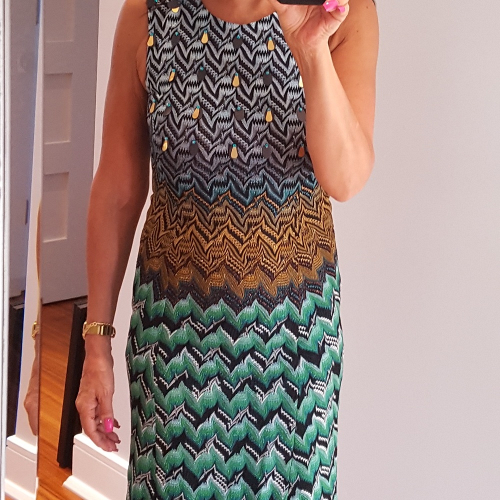 Missoni metallic embellished ombre dress